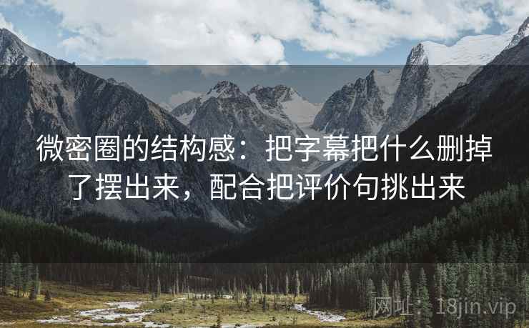 微密圈的结构感：把字幕把什么删掉了摆出来，配合把评价句挑出来