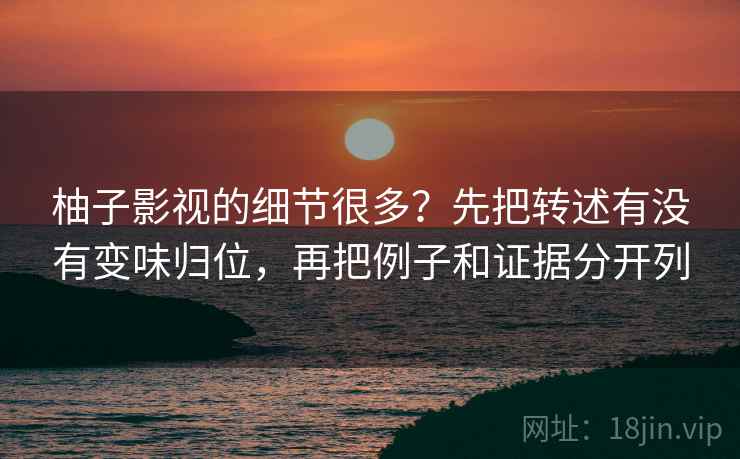 柚子影视的细节很多？先把转述有没有变味归位，再把例子和证据分开列